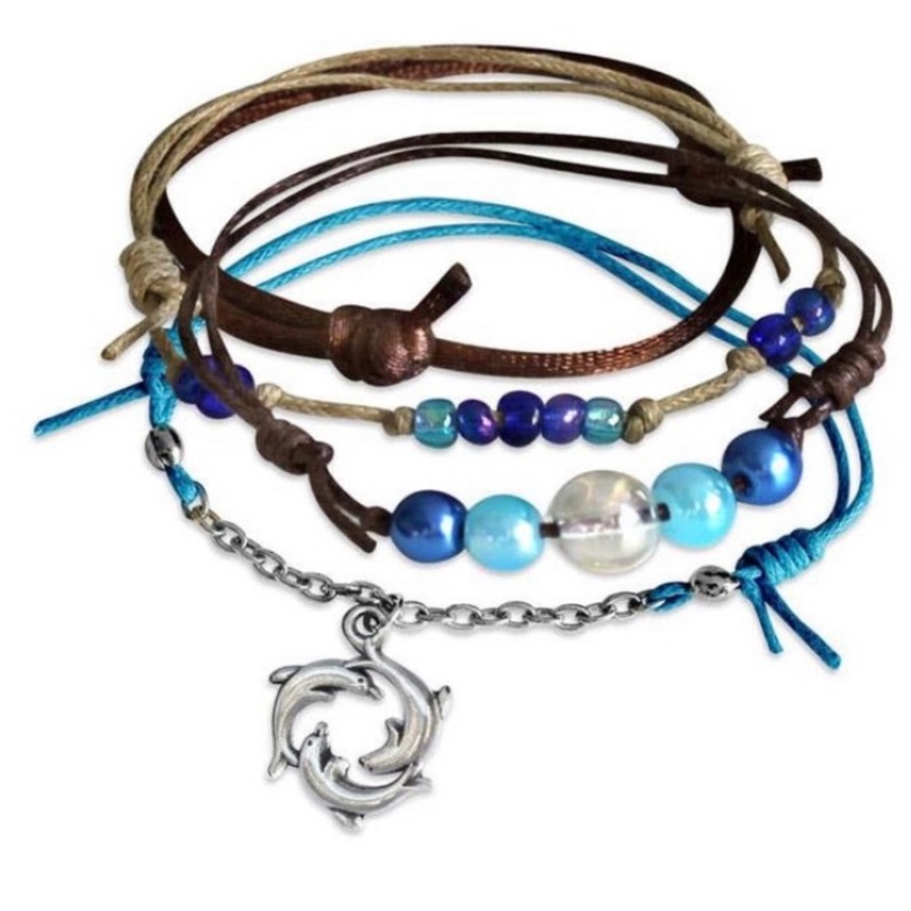 Dolphin Adjustable Bracelet Set